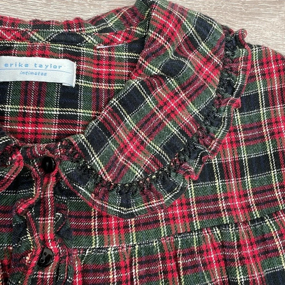 Erika Taylor Intimates Flannel Plaid Full Length Long Nightgown - Picture 13 of 14